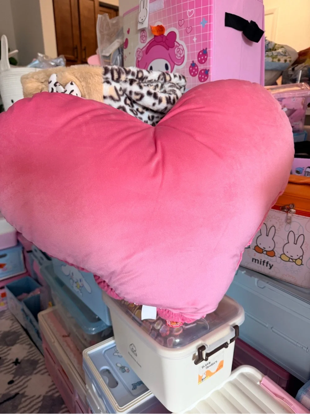Large Plush Heart Throw Pillow - Pink